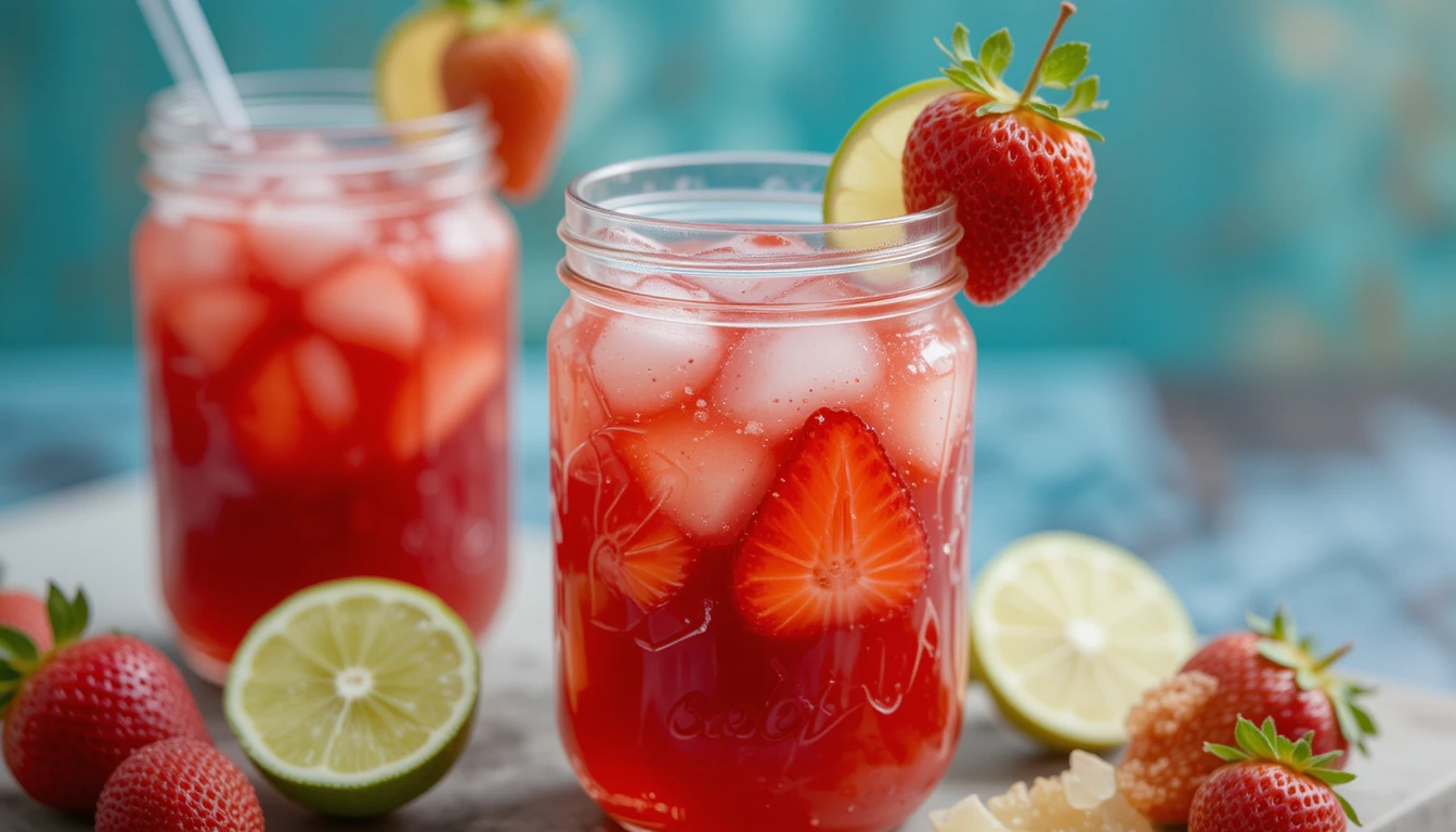 Homemade Strawberry Jam Limeade