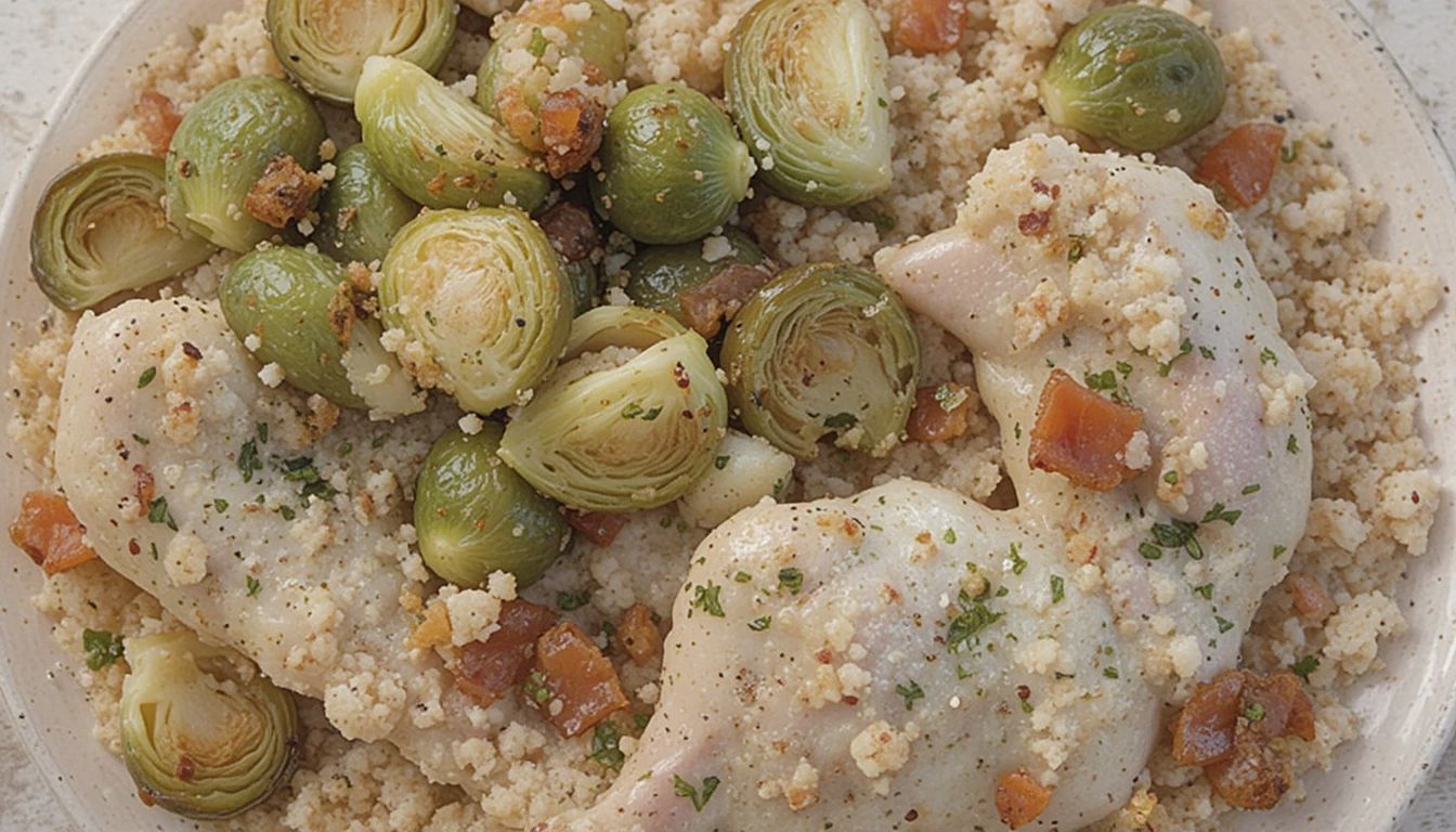 Chicken and Brussels Sprouts with Bacon and Potatoes