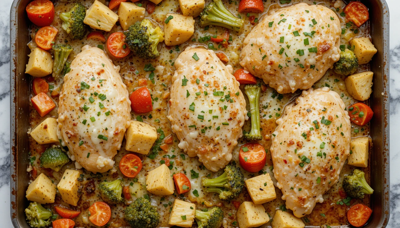 Sheet Pan Parmesan Chicken and Veggies