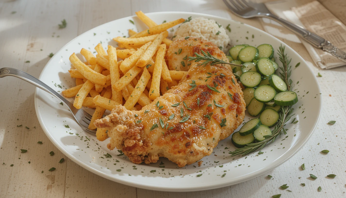 Crispy Rosemary Chicken and Fries